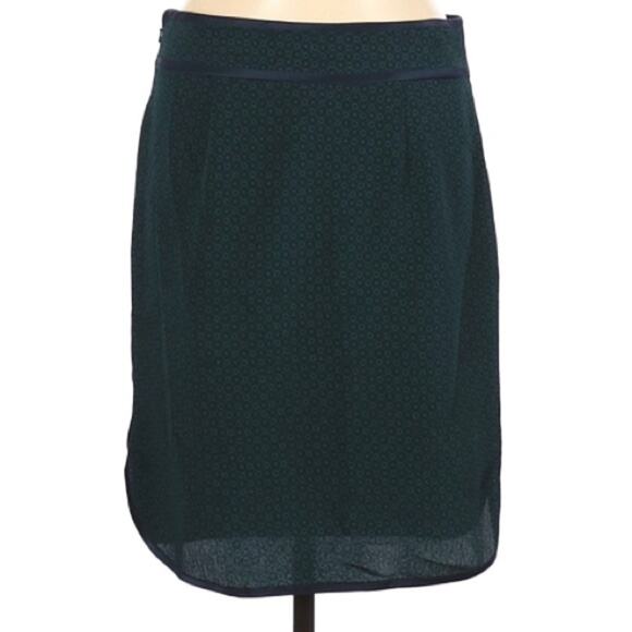 Tory Burch Green & Blue Printed Mini Skirt Womens 6 Classic Pencil Straight - Picture 1 of 8
